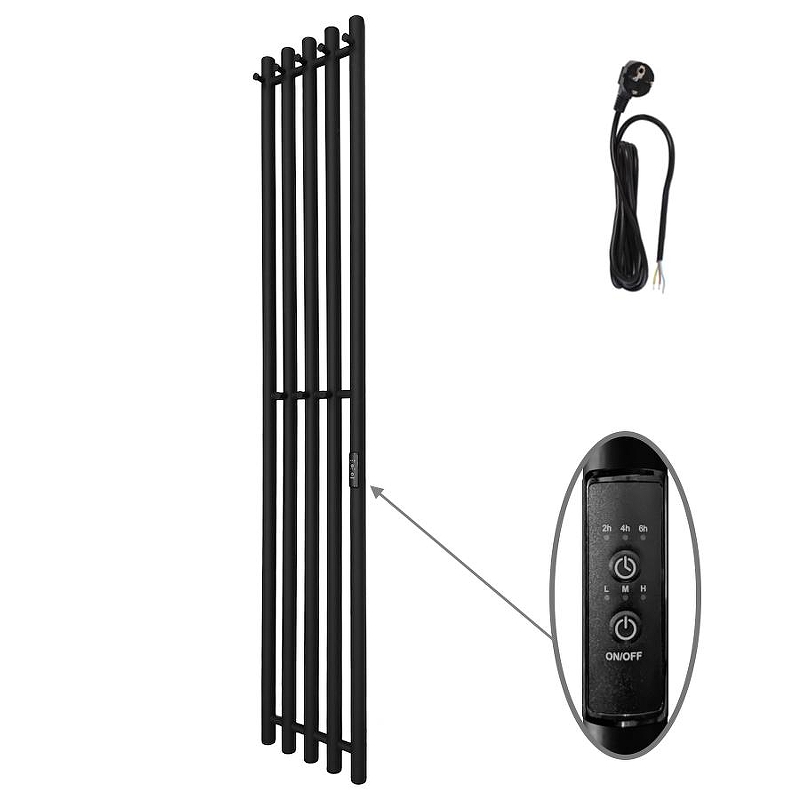 Электрический полотенцесушитель Маргроид Inaro 15 x 2.7 Inaro-15024-1049-9005R цвет Черный матовый