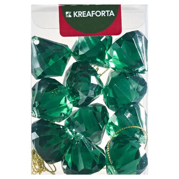 Елочная игрушка KREAFORTA Кристалл 11x7.5 см зеленый 11 шт.