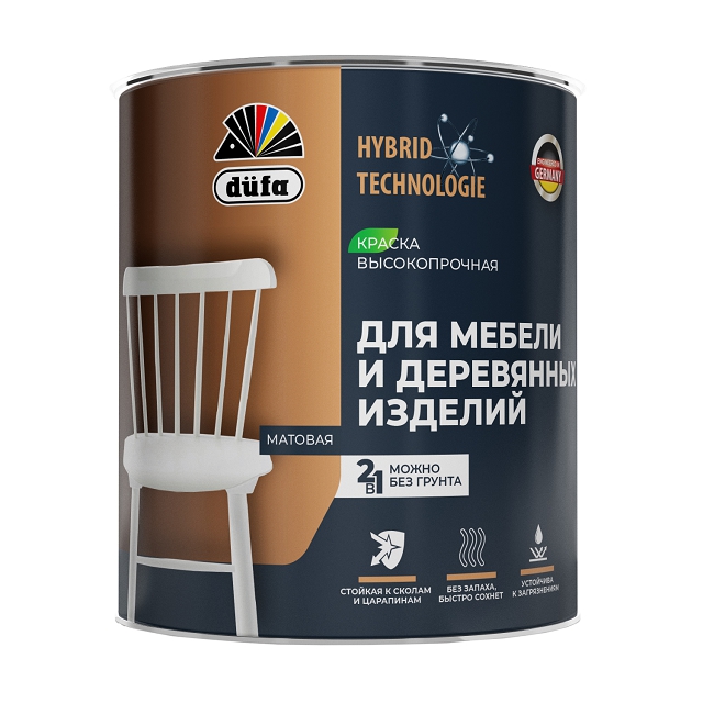 эмаль акриловая DUFA Для мебели и деревянных изделий белая 0,75л, арт.МП00-012543