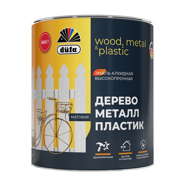 эмаль алкидная DUFA Дерево металл пластик бесцветная 0,65л, арт.МП00-012374