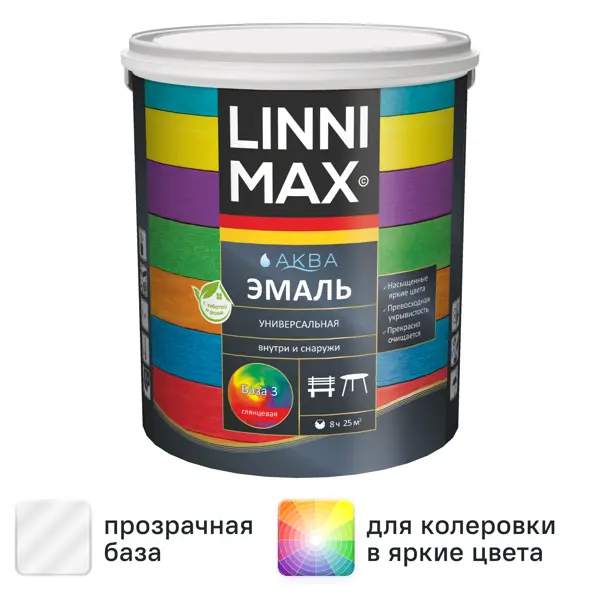 Эмаль Linnimax цвет прозрачный глянцевый база Б3 2.35 л