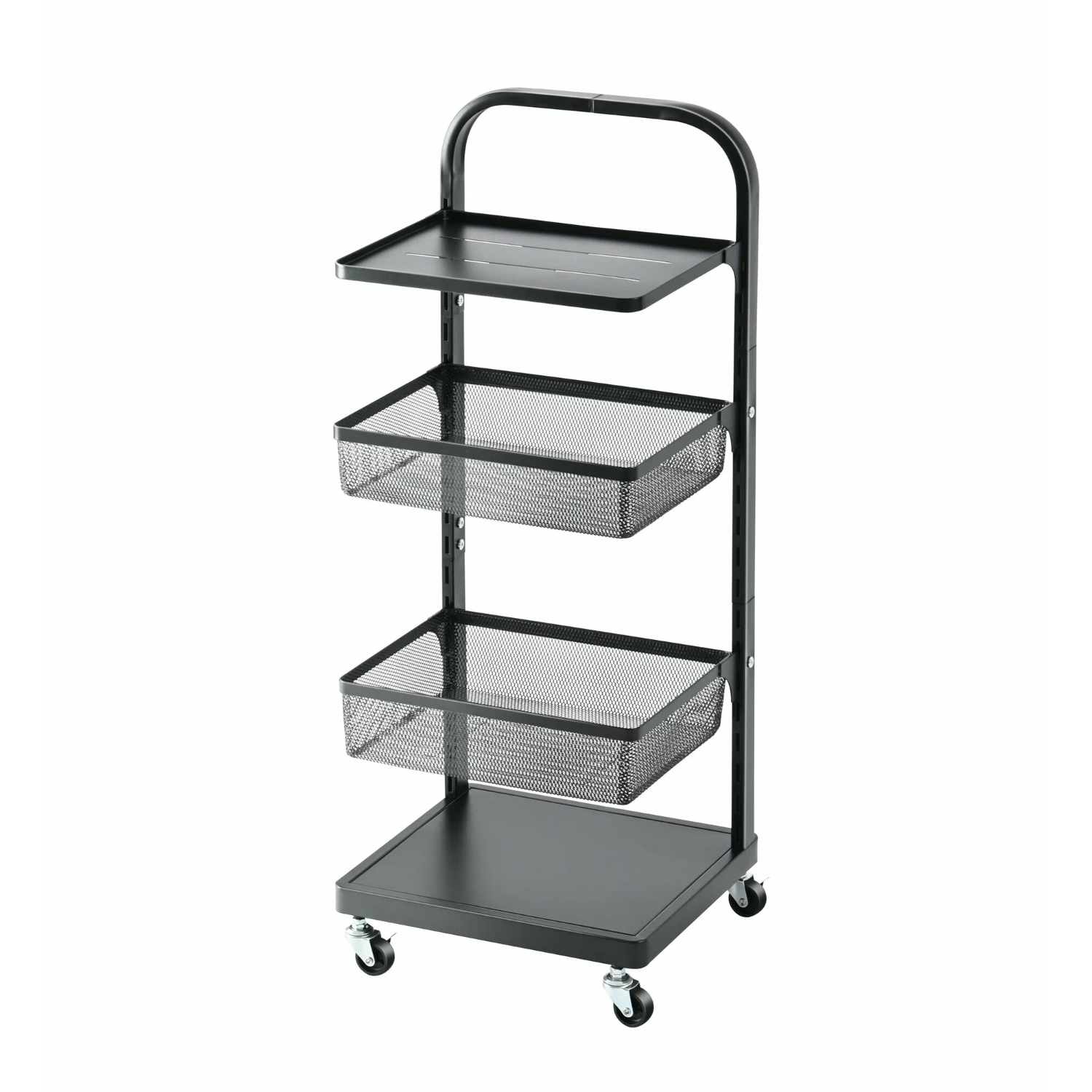 Этажерка Zalger 4 полки, на колёсах, металлическая 35,5х30,7х89,6 см