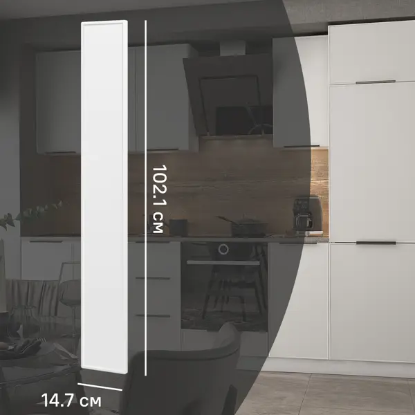 Фасад для кухонного шкафа Инта 14.7x102.1 см Delinia ID МДФ цвет белый