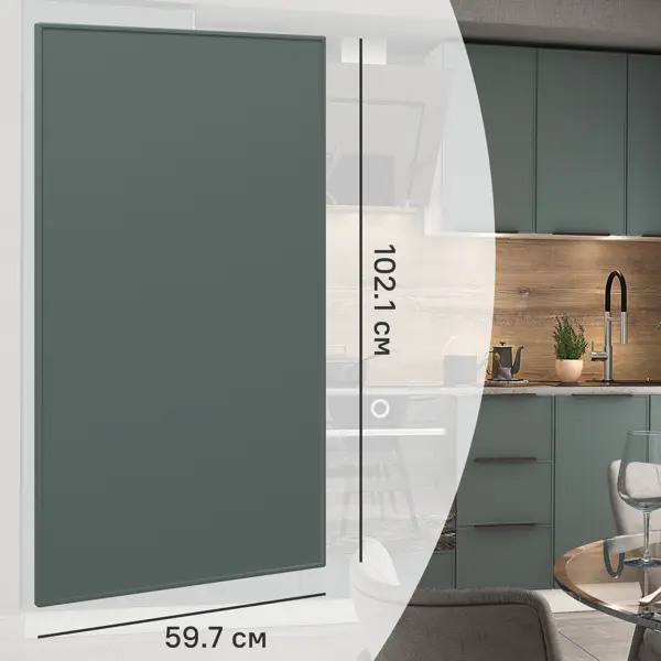 Фасад для кухонного шкафа Инта 59.7x102.1 см Delinia ID МДФ цвет зеленый