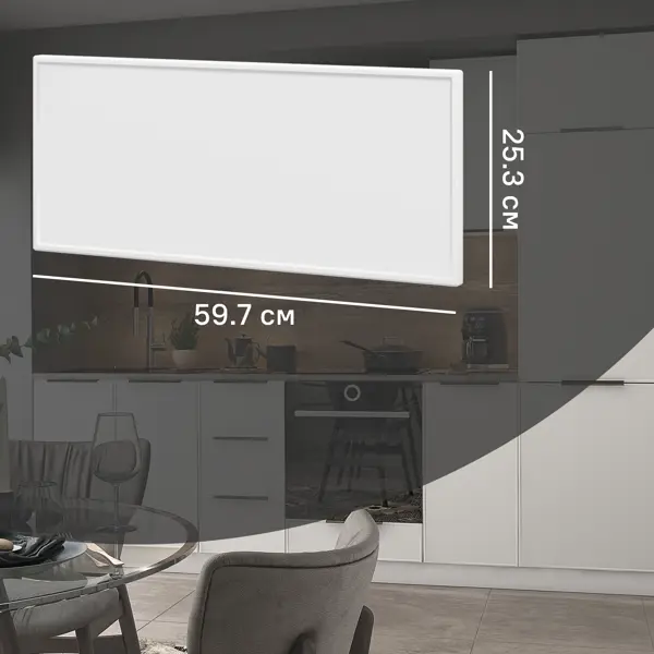 Фасад для кухонного шкафа Инта 59.7x25.3 см Delinia ID МДФ цвет белый