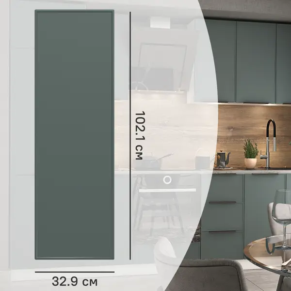 Фасад кухонного шкафа Инта 32.9x102.1 см KONSENSA МДФ цвет зеленый