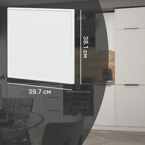 Фасад кухонного шкафа Инта 39.7x38.1 см KONSENSA МДФ цвет белый