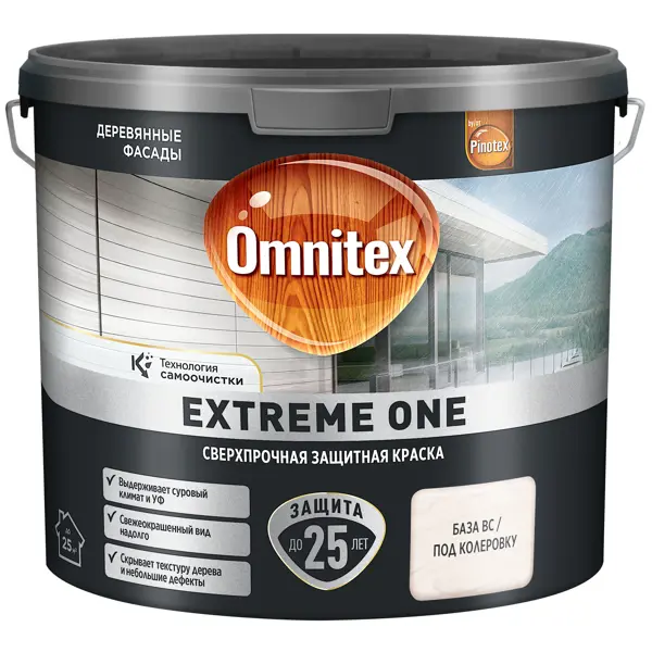 Фасадная краска Omnitex Extreme One полуматовая цвет белый база BC 2.35 л