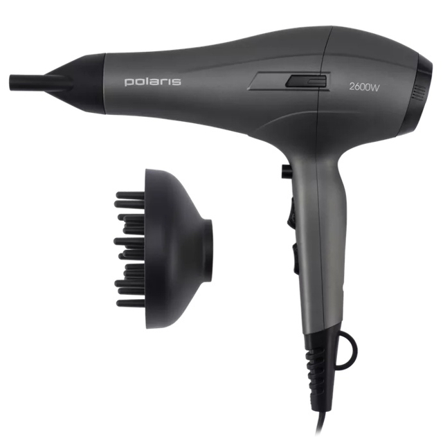 фен POLARIS PHD 2600ACi Salon Hair 2600Вт ионизация серый/графитовый