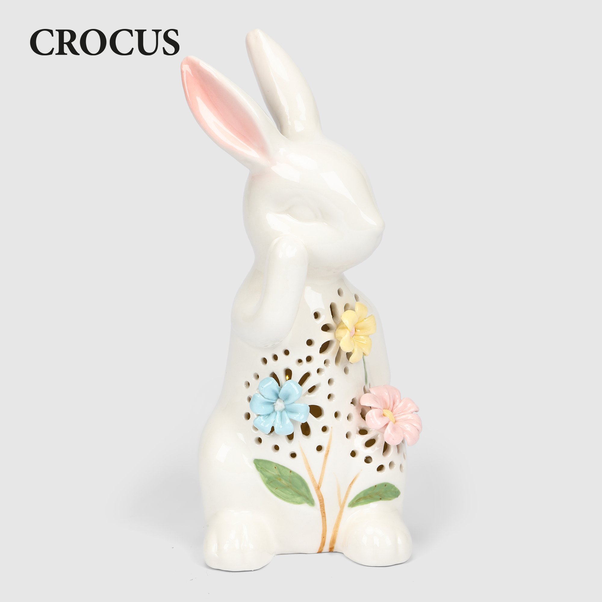 Фигурка Crocus кролик фарфоровый с LED 22,5 см