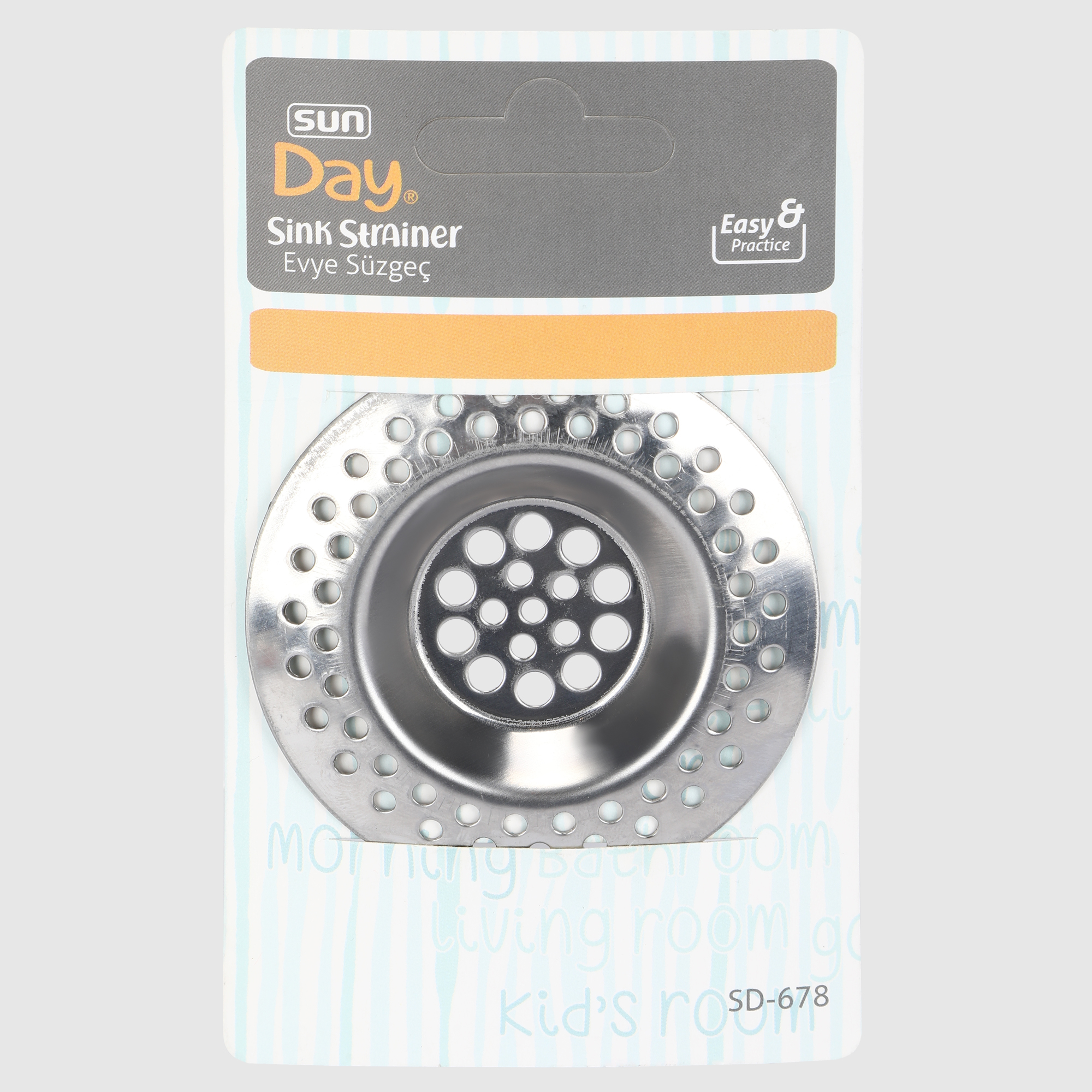 Фильтр для раковины Sun Plastik из нержавеющей стали 7х7х1 см