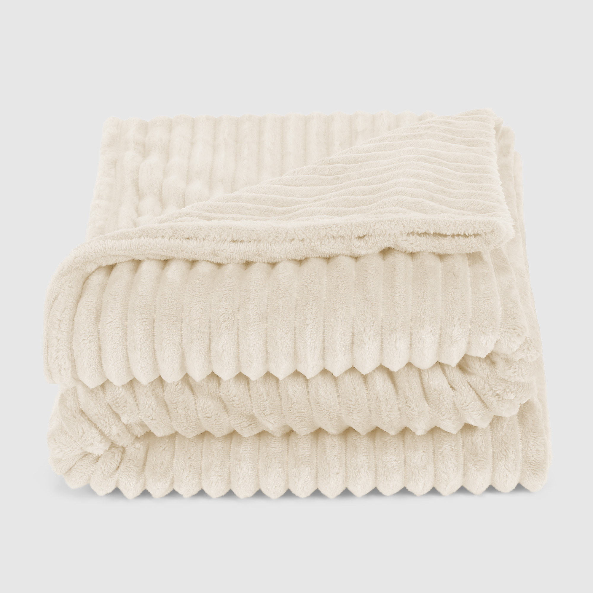 Флисовый плед Hyseas striped 140х200 см кремовый