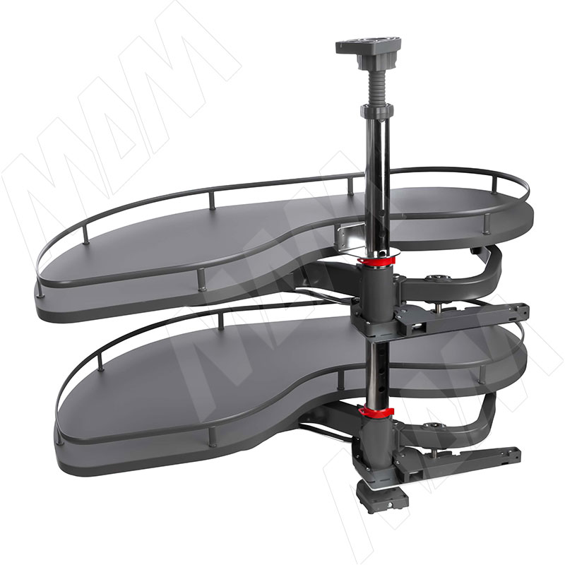 FLY MOON 3.0 GALAXY VGF, механизм угловой пов., 2 полки, эллипт.прут., противоск. покр., с доводчиком, графит, левый (FLY3STM245SXM2POR120ASVGF)