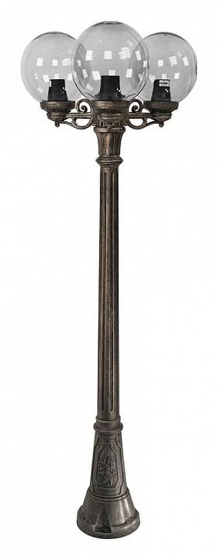 Фонарный столб Fumagalli Globe 250 G25.158.S30.BZF1R цвет плафона/подвески Дымчатый, цвет арматуры Бронза