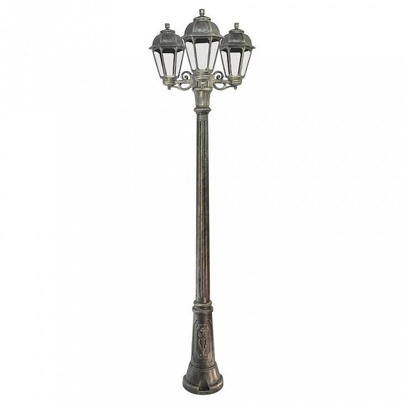 Фонарный столб Fumagalli Saba K22.156.S30.BXF1R цвет плафона/подвески Прозрачный, цвет арматуры Бронза
