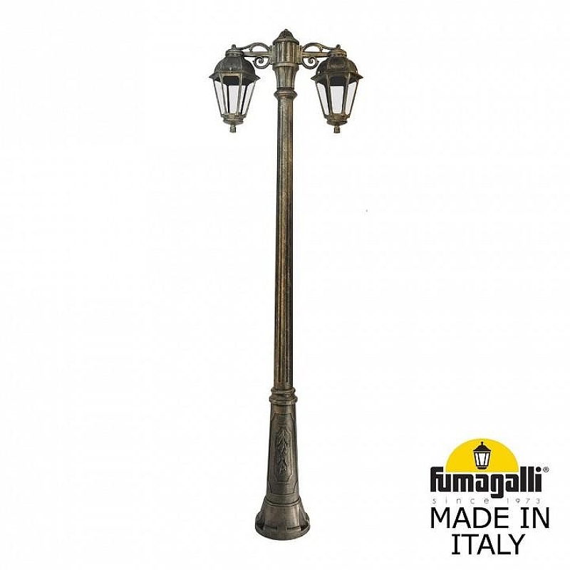 Фонарный столб Fumagalli Saba K22.157.S20.BXF1RDN цвет плафона/подвески Прозрачный, цвет арматуры Бронза