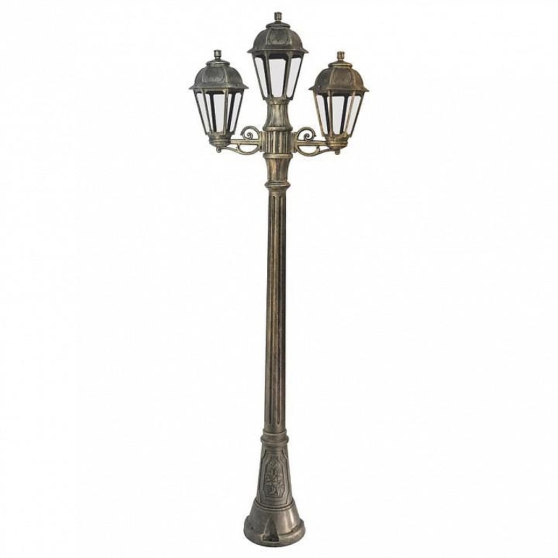 Фонарный столб Fumagalli Saba K22.158.S21.BXF1R цвет плафона/подвески Прозрачный, цвет арматуры Бронза