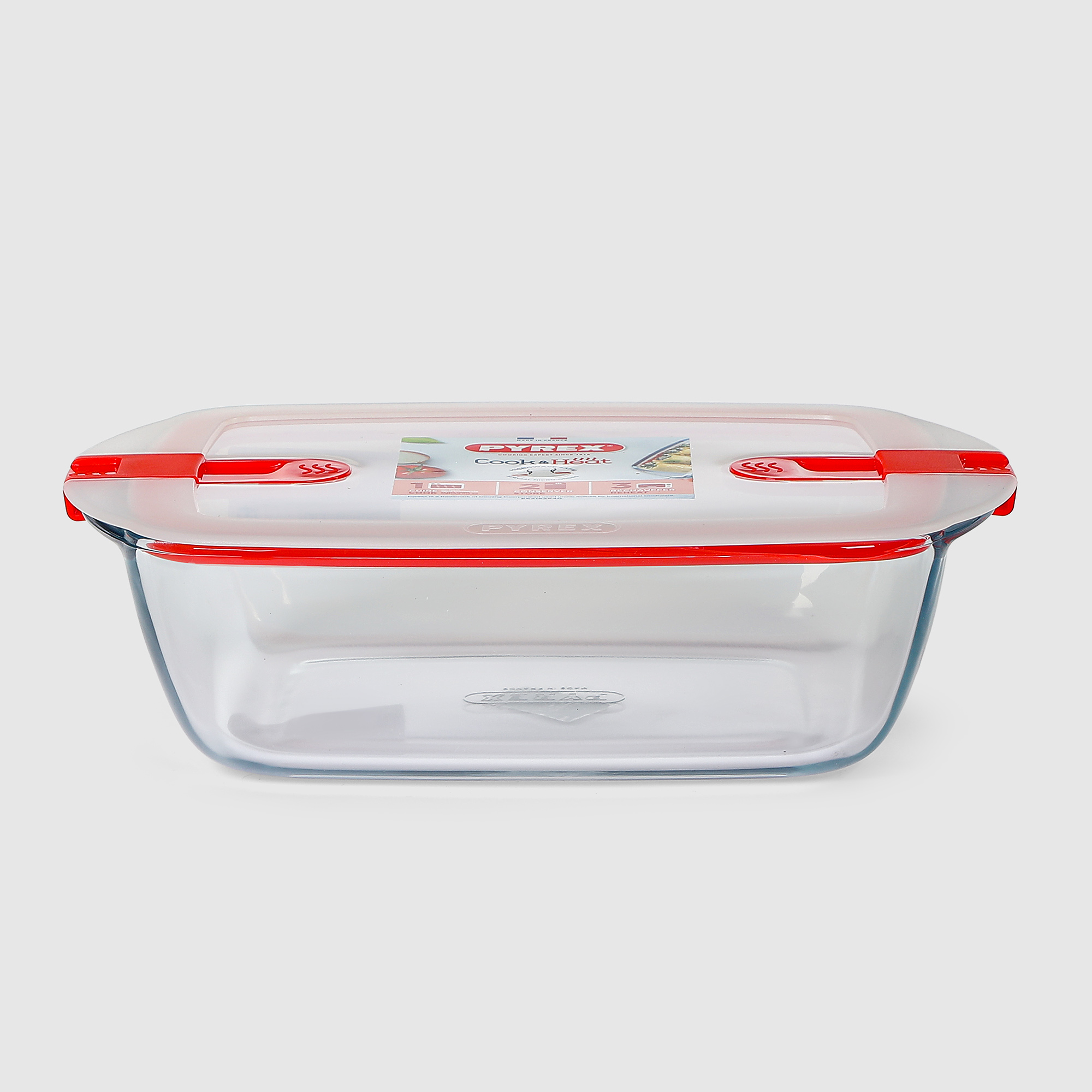 Форма для запекания Pyrex прямая с пластиковой крышкой 2,5 л, 28x20 см