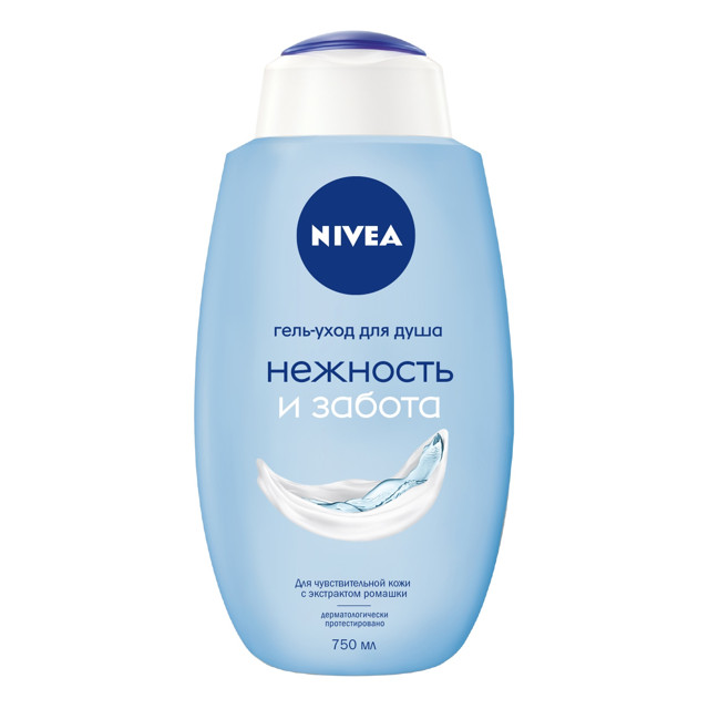 гель для душа NIVEA Нежность и забота 750мл с дозатором