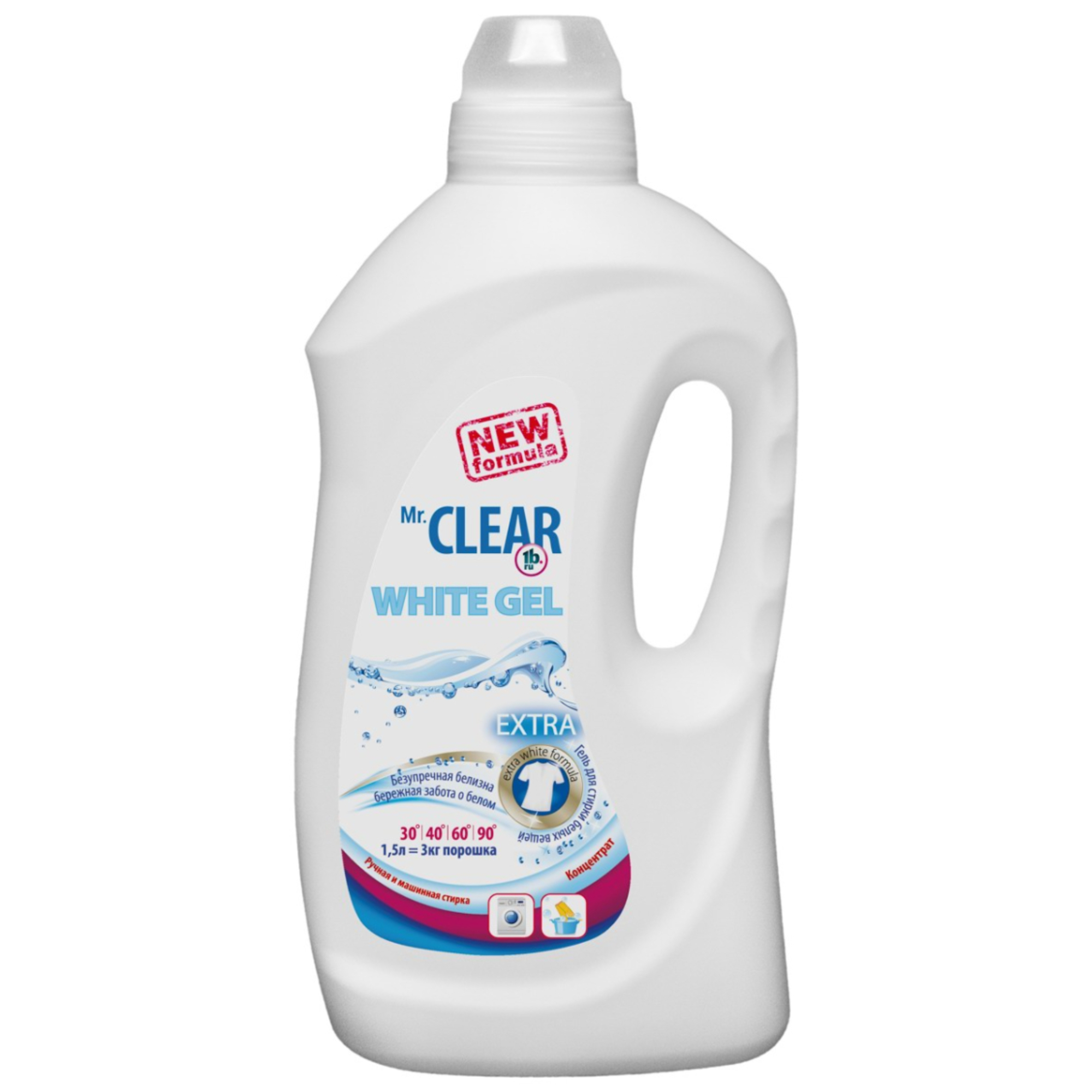 Гель для стирки белого и светлого белья, Mr.Clear 1,5 л