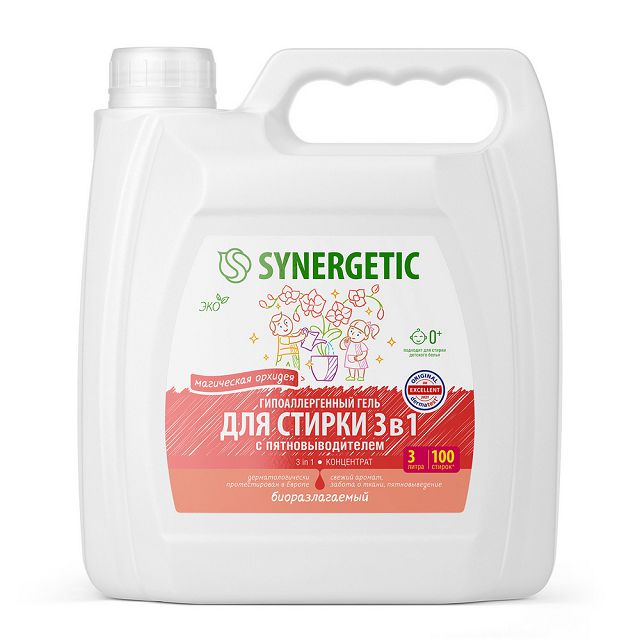 гель для стирки SYNERGETIC 3в1 Магическася орхидея 3л
