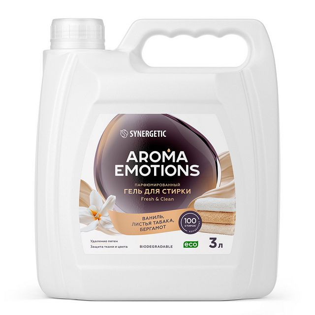 гель для стирки SYNERGETIC Aroma Emorions Табак Ваниль 3л