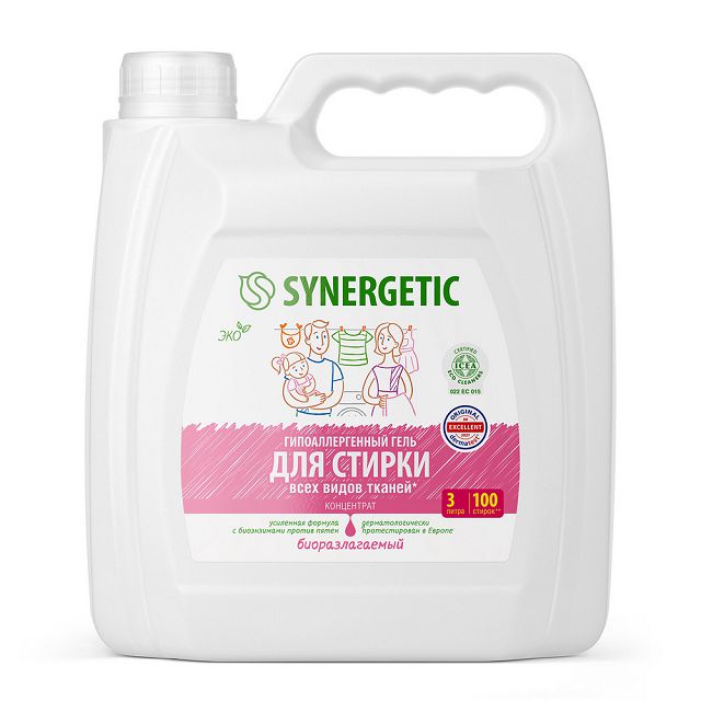 гель для стирки SYNERGETIC Универсальный 3л