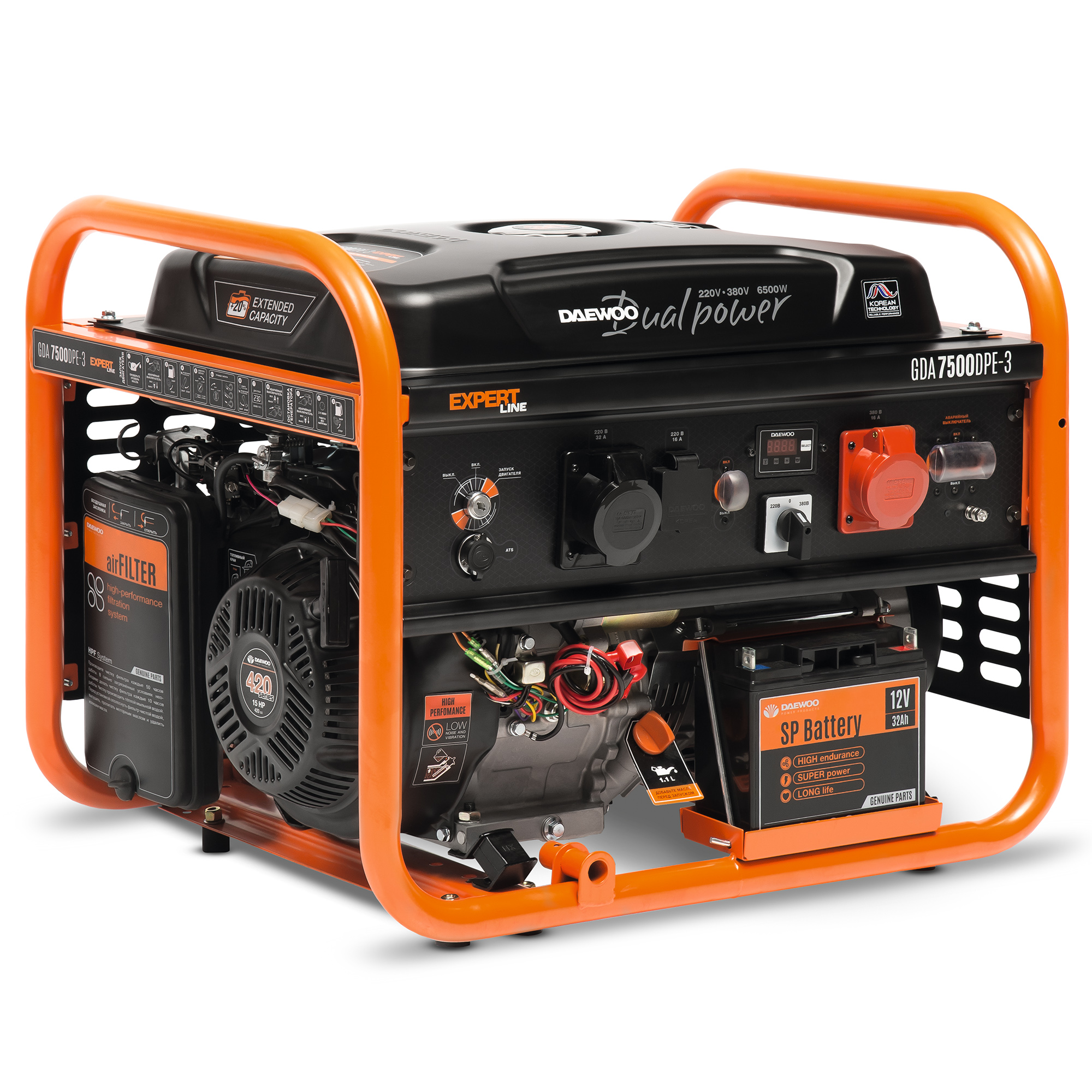 Генератор бензиновый DAEWOO GDA7500DPE-3
