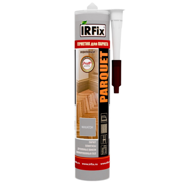 герметик акриловый IRFIX Parquet для паркета 310мл махагон, арт. 20025