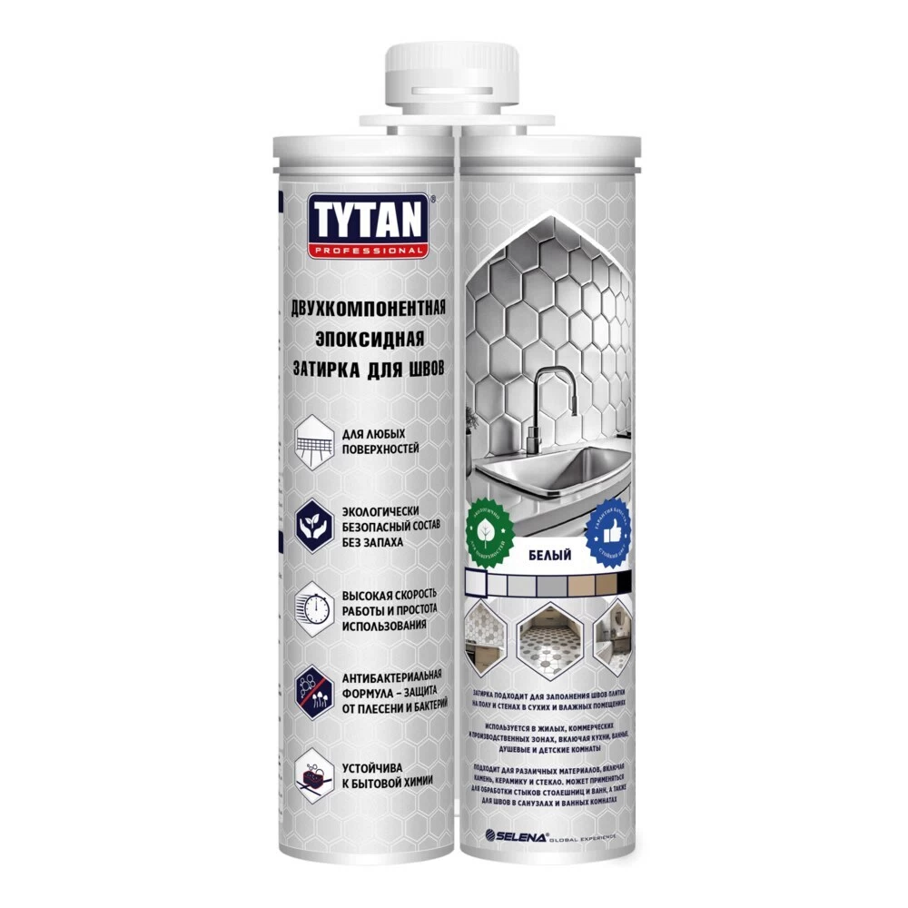 Герметик эпоксидный для швов Tytan Professional двухкомпонентный белый 400 мл