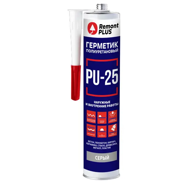 Герметик полиуретановый Remont Plus PU-25 серый 280 мл