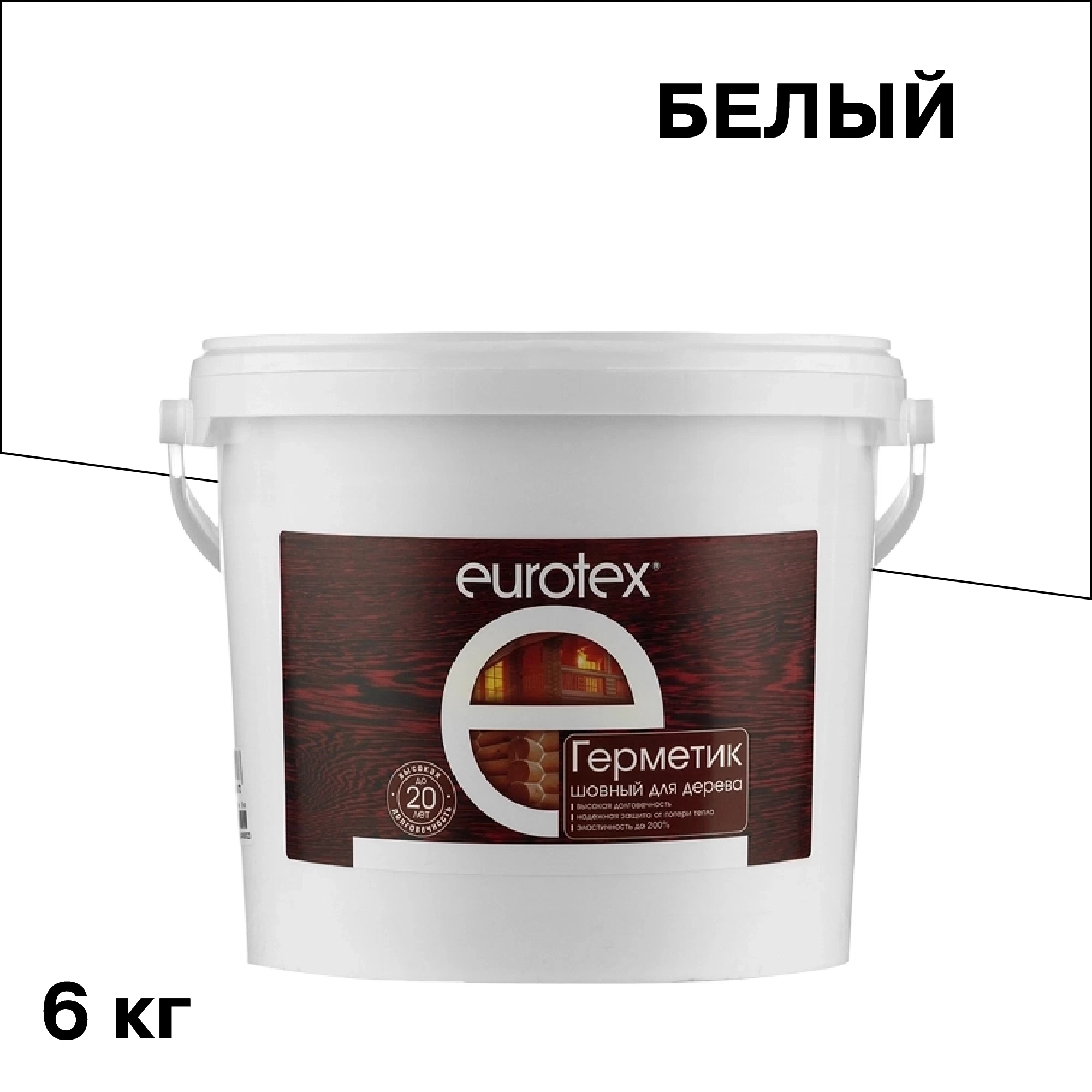 Герметик шовный для дерева Eurotex белый 6 кг