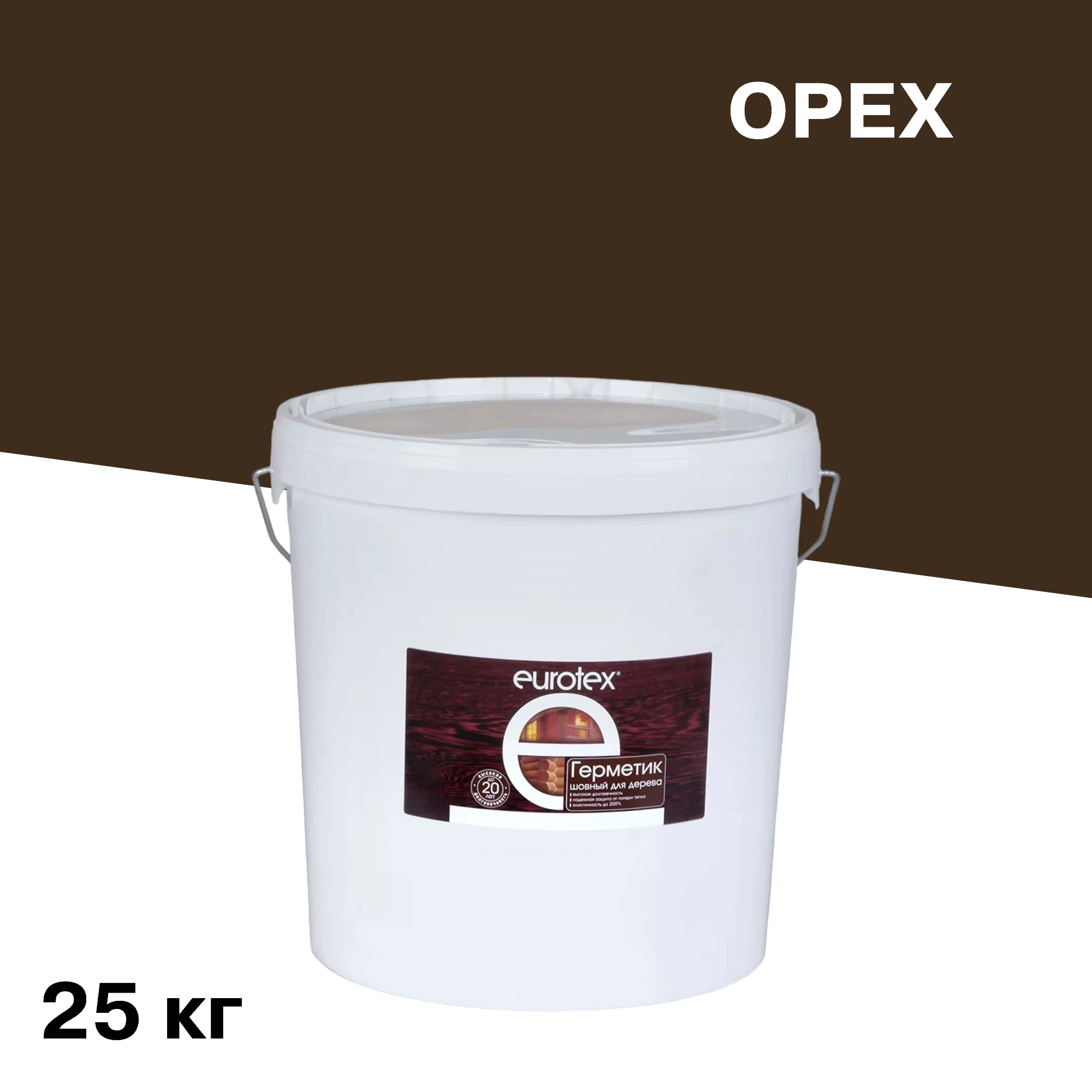 Герметик шовный для дерева Eurotex орех 25 кг