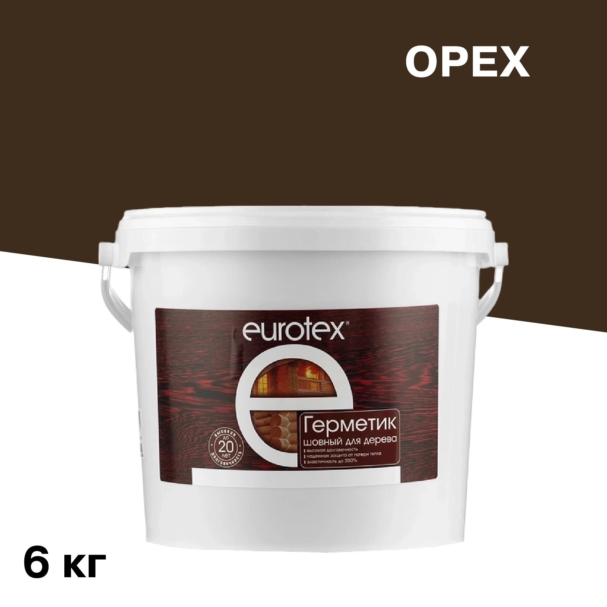 Герметик шовный для дерева Eurotex орех 6 кг