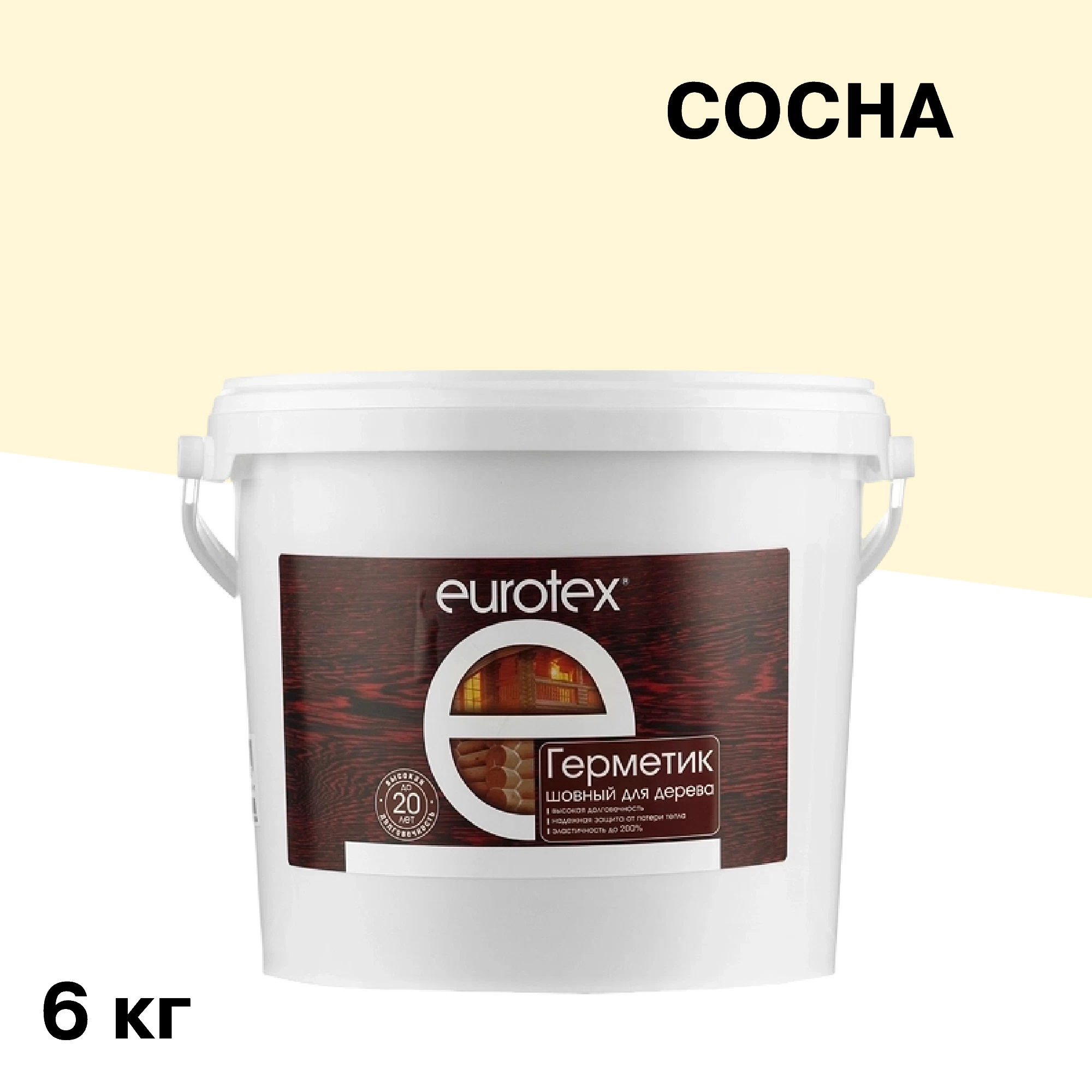 Герметик шовный для дерева Eurotex сосна 6 кг