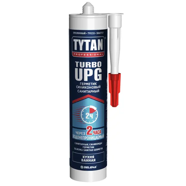 Герметик силиконовый Tytan UPG Turbo санитарный уксусный прозрачный 280 мл
