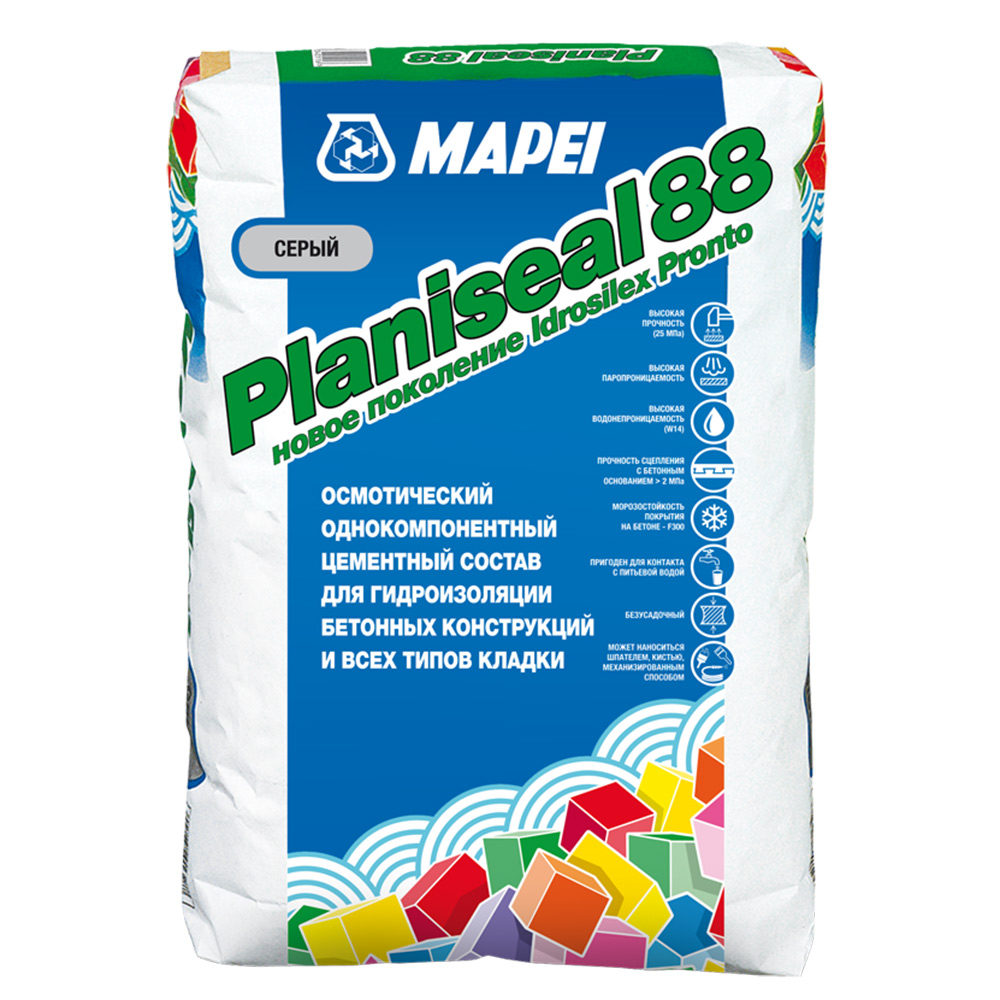 Гидроизоляция цементная Мапеи Planiseal 88 25 кг