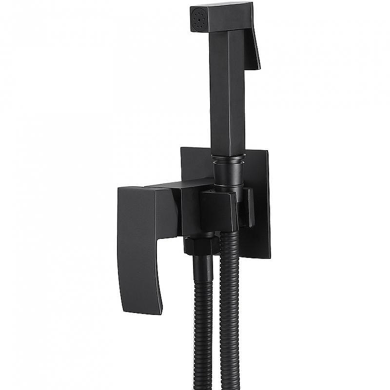 Гигиенический душ со смесителем Abber Wasserfall AF8625B Черный матовый