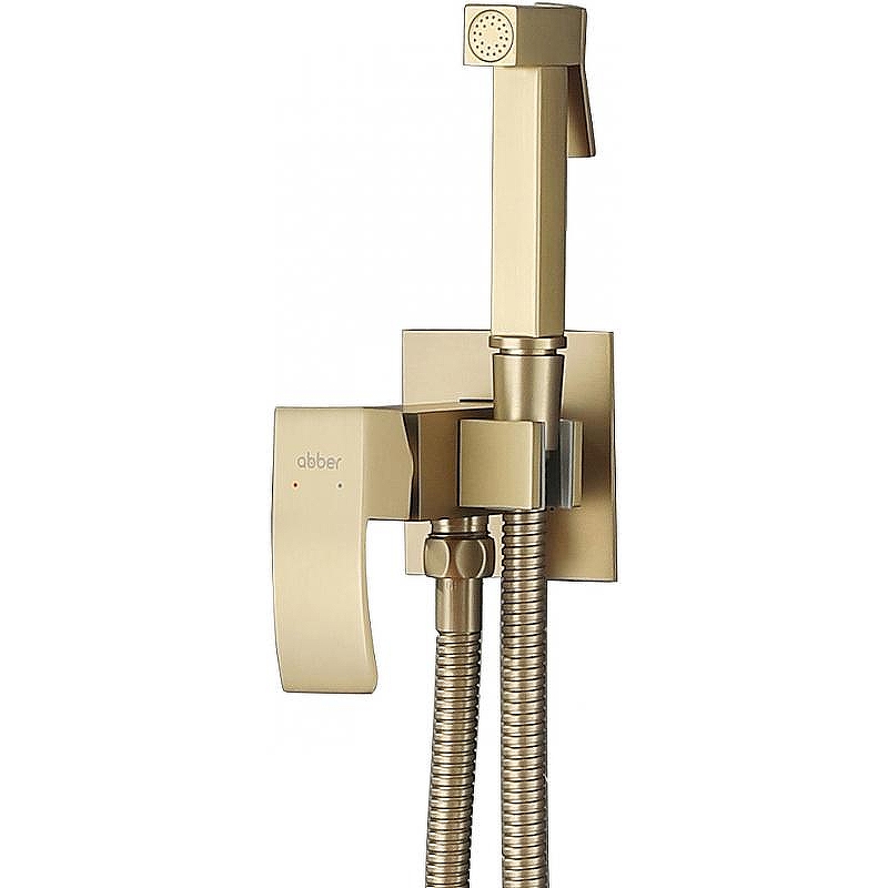 Гигиенический душ со смесителем Abber Wasserfall AF8625G Золото матовое