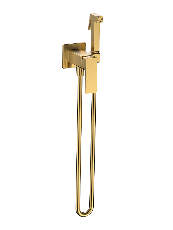 Гигиенический душ со смесителем AQUAme Savona AQM6817BG цвет Золото шлифованное