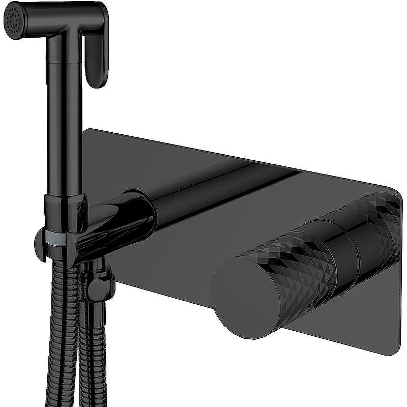Гигиенический душ со смесителем Boheme Stick 127-BB Черный матовый