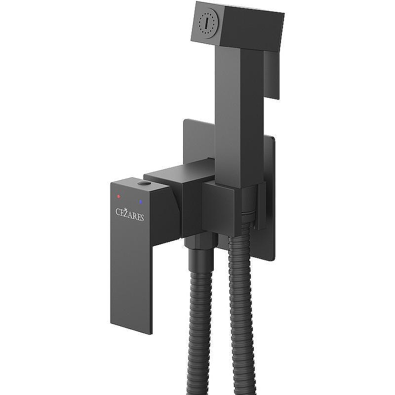 Гигиенический душ со смесителем Cezares Slider SLIDER-DIF-NOP Черный матовый