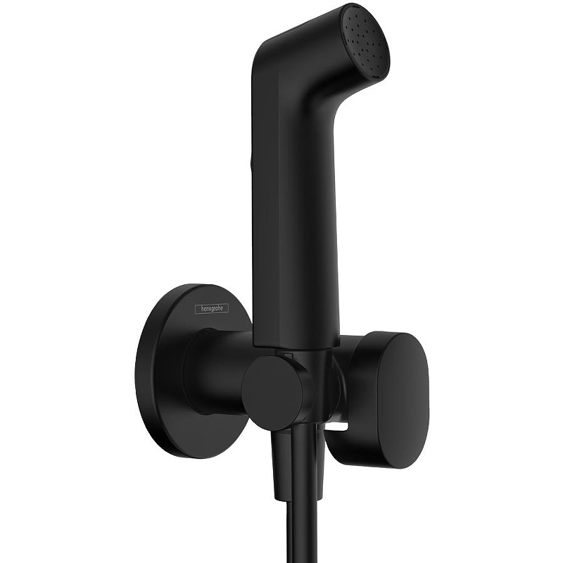 Гигиенический душ со смесителем Hansgrohe Set HG Bidette 29232670S Черный матовый