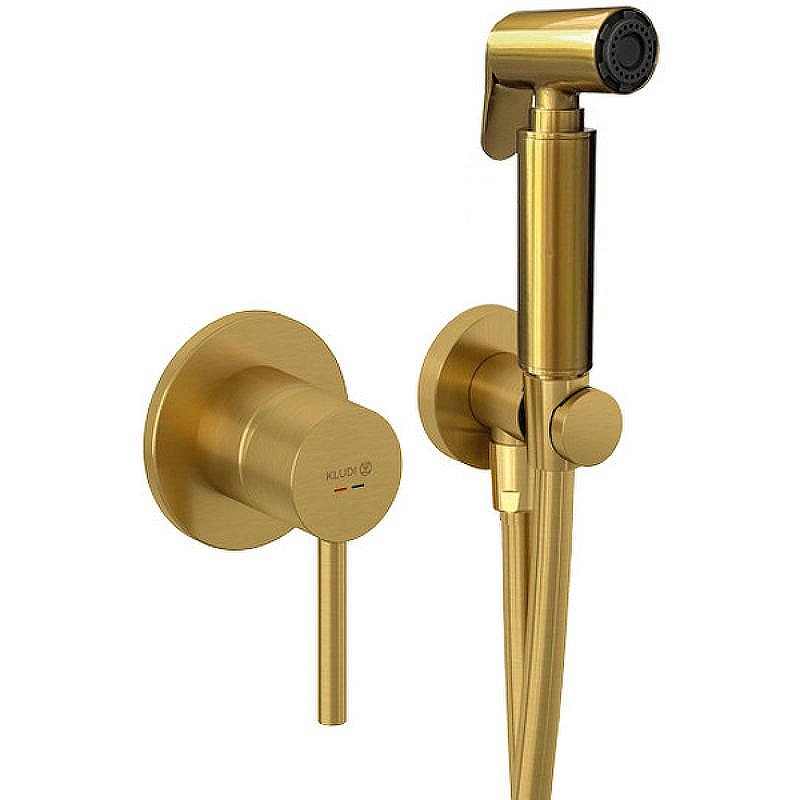 Гигиенический душ со смесителем Kludi Bozz 38998N076 Золото брашированное