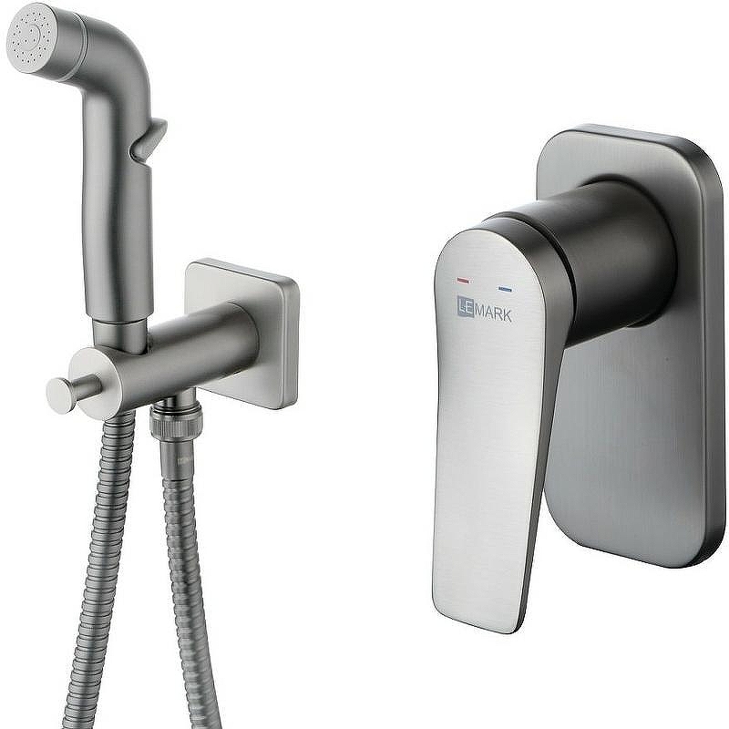 Гигиенический душ со смесителем Lemark Bronx LM3719GM Графит