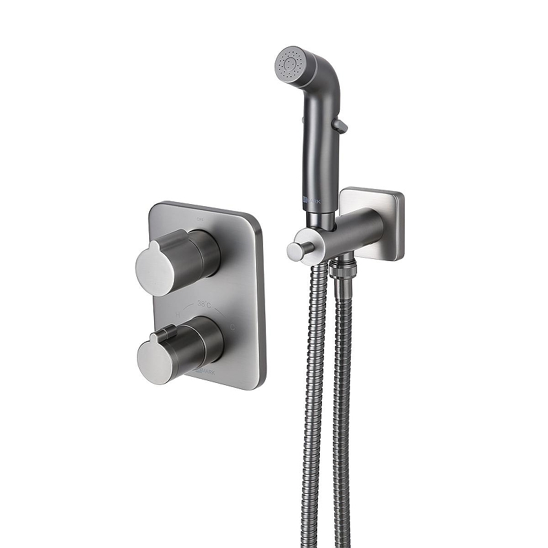 Гигиенический душ со смесителем Lemark Bronx LM3740GM c термостатом цвет Графит