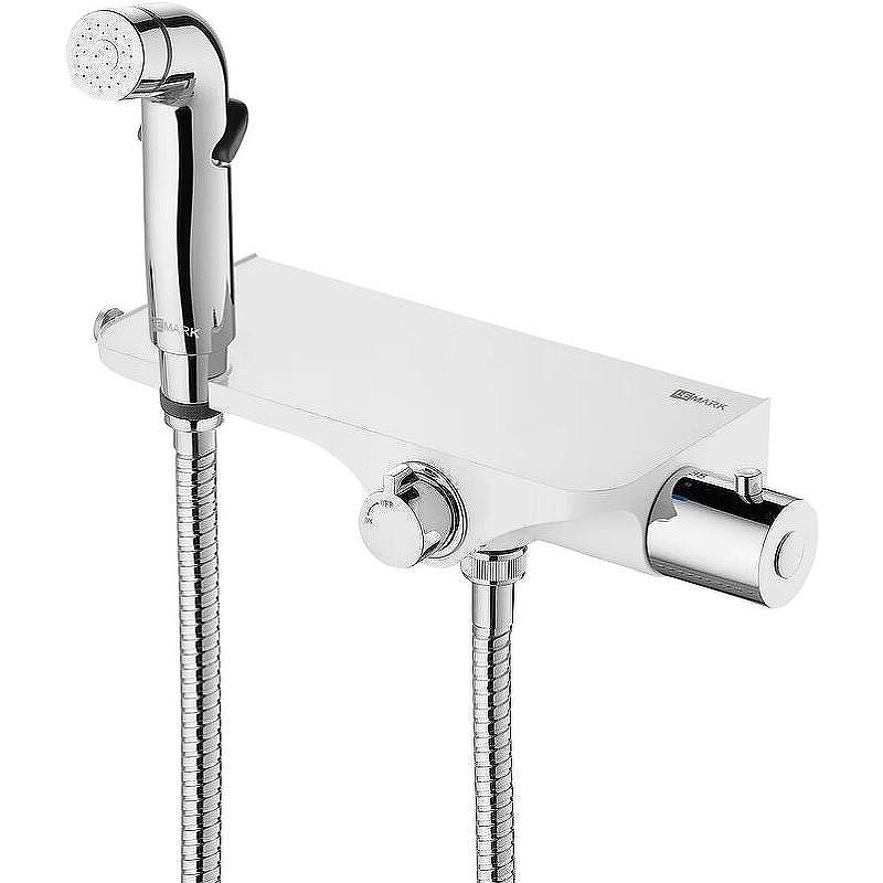 Гигиенический душ со смесителем Lemark Comfort LM7169CW с термостатом Белый Хром