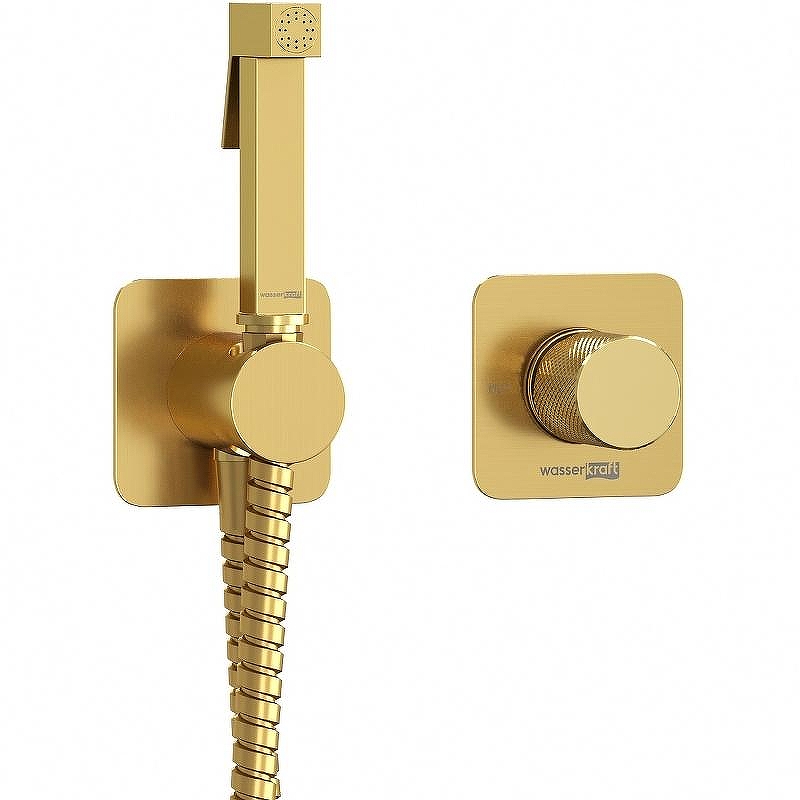 Гигиенический душ со смесителем WasserKRAFT Schunter A8251.285.237.213 Золото матовое