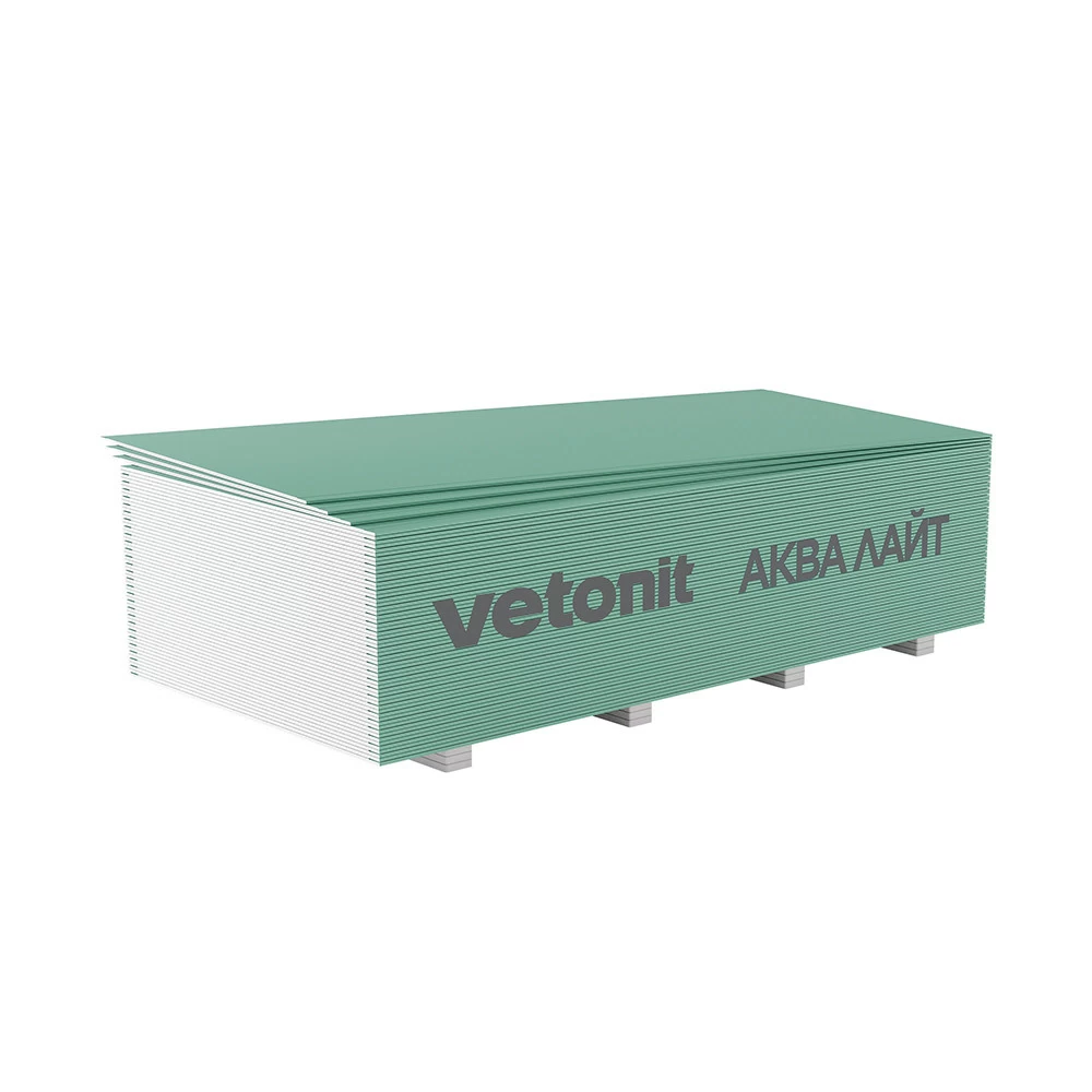 Гипсокартон Vetonit (Gyproc) Аква Лайт 2500х1200х9,5 мм влагостойкий