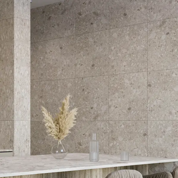 Глазурованный керамогранит Abgres Terrazzo 60x60 см 1.44 м² матовый цвет светло-серый